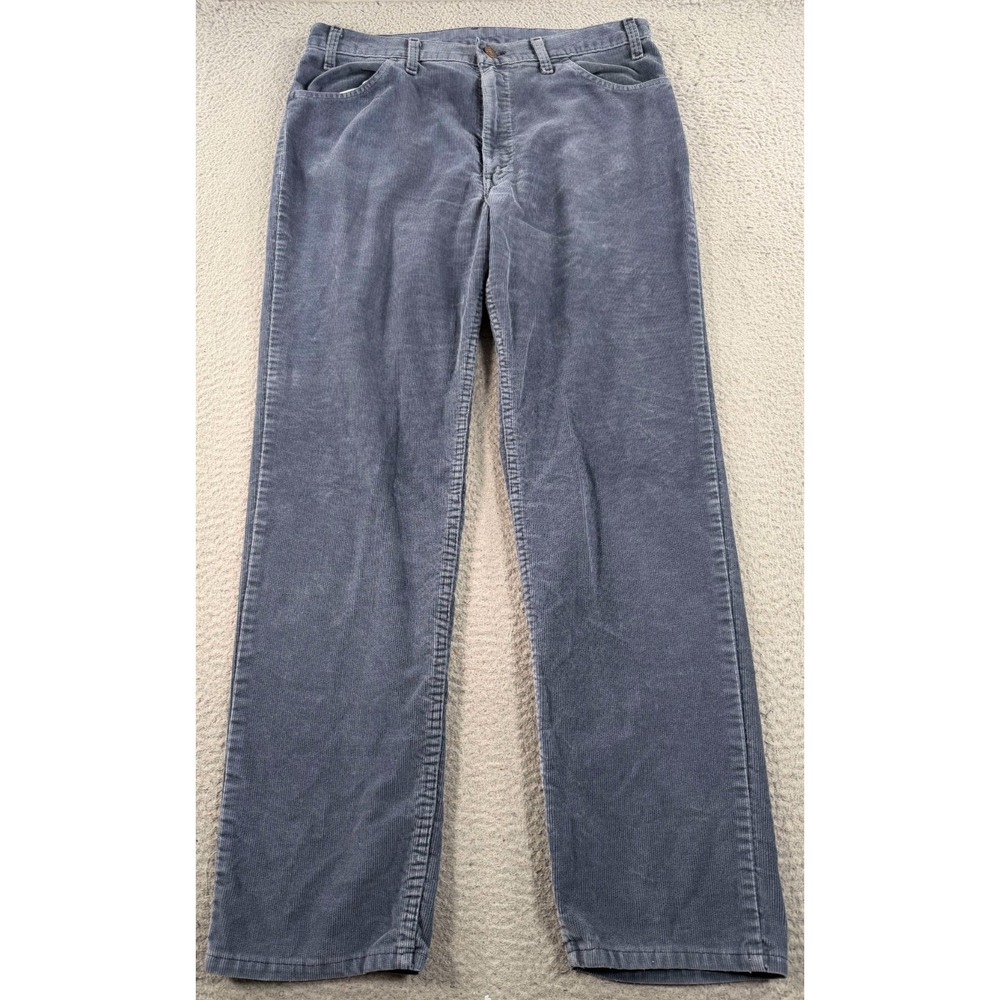 Vintage Levi's 519 Corduroy Pants Men's 34x30 Gray White Tab USA Made 80s